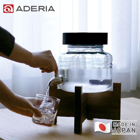 【ADERIA】日本製 木蓋燒酒瓶/飲料桶2L（附木架）