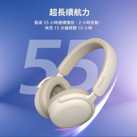 【PHILIPS 飛利浦】無線藍牙耳罩式耳機 TAH2300