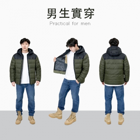 HANLIN-USBM998 保暖衝鋒衣發熱機能連帽外套