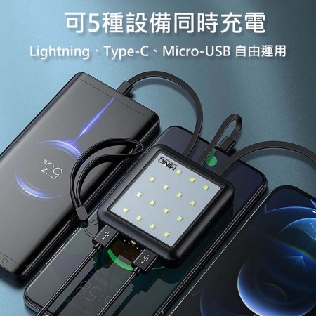 【好買點數放大】MINIQ 露營燈LED照明/10000mAh 自帶四線行動電源（台灣製造）