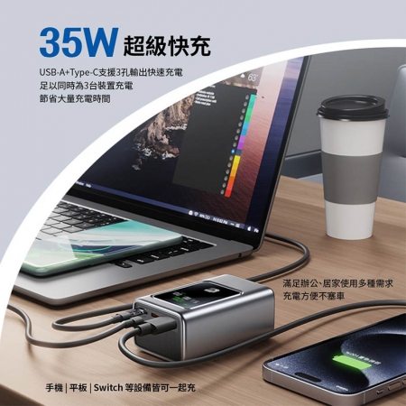 MCK 台灣製造 10000mAh 35W數顯快充行動電源（數顯電壓、電流、瓦數）