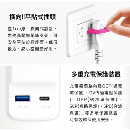Tyson太順電業 314DC PD快充20W延長線（3孔1切4座＋PD＋QC3.0）-1.2M