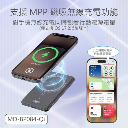 MINIQ 台灣製造 超薄6in1輕量磁吸快充行動電源 5000mAh （3C認證/手機/手錶/耳機）