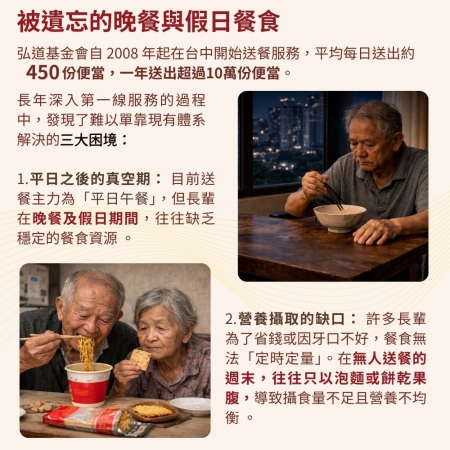 灶神在家x弘道基金會《補上假日那一餐》弱勢長輩假日營養餐捐贈（捐贈者不會收到商品）