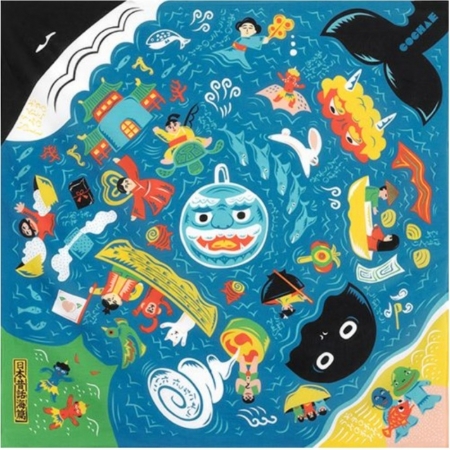 京都風呂敷包巾-cochae 二巾-日本昔話（海篇）