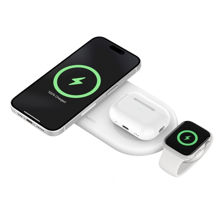 Belkin BoostCharge Pro Qi2 15W 3合1磁吸無線充電板 WIZ022