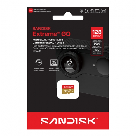 SanDisk Extreme GO 128G microSD UHS-I V30 記憶卡（SD-SQXGN-128G）