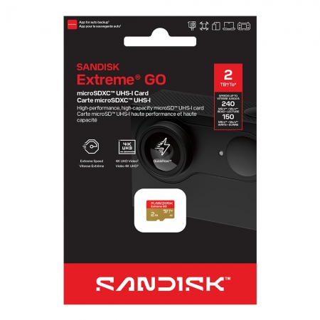 SanDisk Extreme GO 2TB microSD U3 UHS-I V30 A2 記憶卡（SD-SQXGN-2TB）