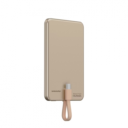 WONDER旺德 自帶線極薄磁吸行動電源5000（19.25Wh） WA-P375