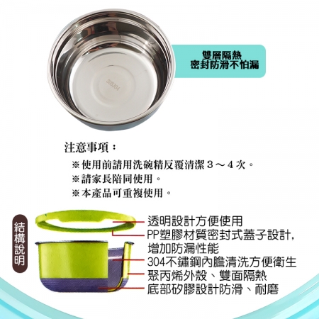 大耳狗喜拿-不鏽鋼圓形保鮮餐碗-小-3入