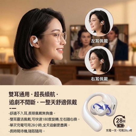 Fit Q66 開放式單耳藍牙耳機 （左右耳通用/掛耳式/長待機）