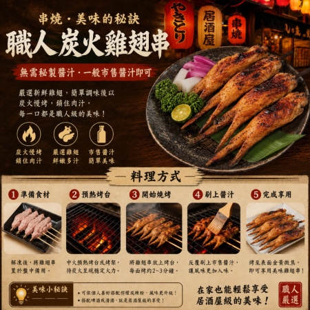 【約克街肉舖】台灣雞翅串（70g±10%/串/2串1包）