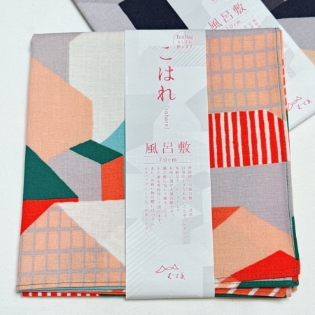 京都風呂敷包巾-小晴 中巾-家（房子-紅綠）（限時85折/售價已是折扣價）