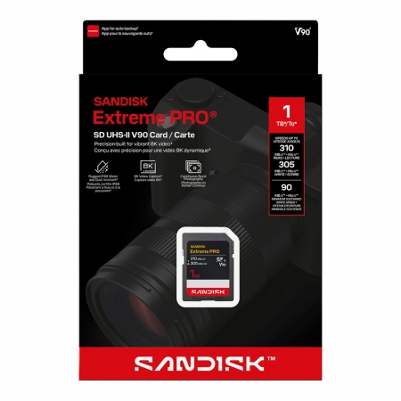 SanDisk Extreme PRO 1TB SDXC UHS-II V90 相機 記憶卡 8K影片（SD-SDXDE-1TB）