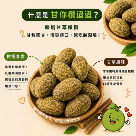 【Sheng Wen梁時】甘你欖迢迢（200g/袋） 甘草橄欖 甘草蜜餞 橄欖蜜餞 甘草桿 橄欖 台式蜜餞 零嘴 
