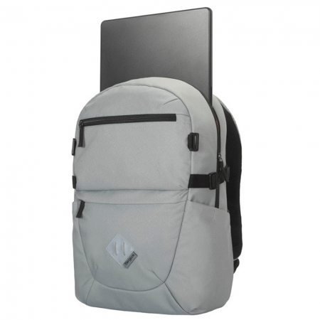 【Targus】EcoSmart Spring 15–16吋 環保系列後背包 附防雨罩 －灰色（TG-TBB66104GLR）