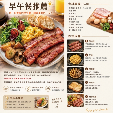 【約克街肉鋪】台灣國產厚切培根（100g±10%/片）