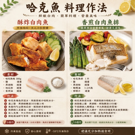 【小川漁屋】哈克魚對切（80-120g/片/3片1包）