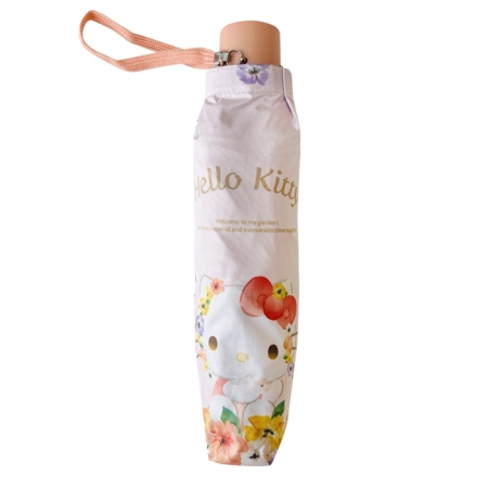 三麗鷗 晴雨兩用摺疊傘-花卉（Hello Kitty）