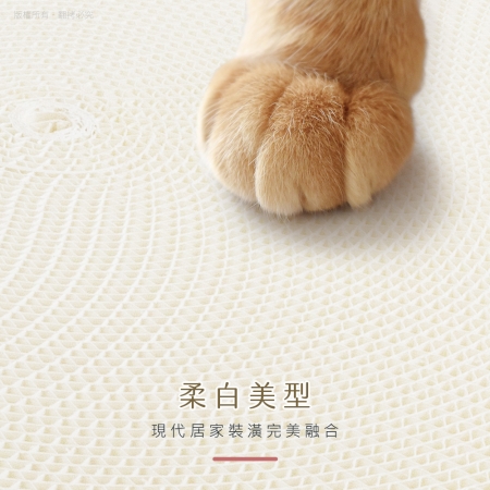 貓本屋 耐抓白色紙芯下凹式貓抓板貓窩（小花）