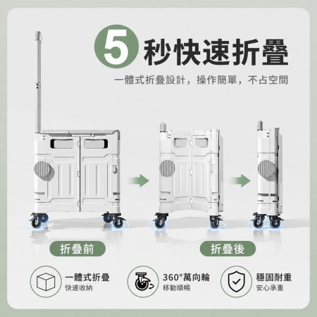 【DaoDi】四輪萬向折疊購物車升級平拉款特大號75L（手推車 買菜車 菜籃車 置物推車 手拉車 ）