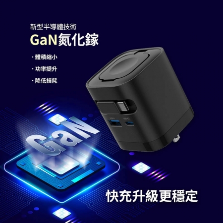 MCK 台灣製造 65W 氮化鎵多功能快充充電器（伸縮線/蘋果手錶磁吸充電/PD/QC快充）