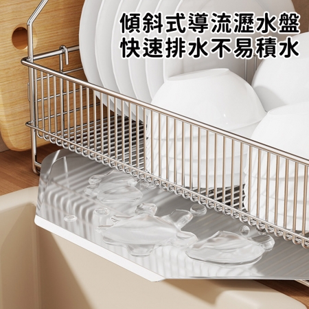 【好拾選物】韓式304不鏽鋼碗盤瀝水架-雙層款
