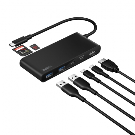 Belkin USB-C 7合1 Hub集線器5Gbps2A＋2C＋1HDMI＋1SD＋1microSD（AVC023）