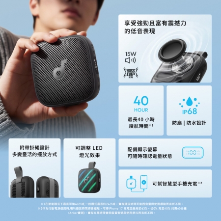 【Soundcore】Boom GO 3i 防水可攜式藍牙喇叭 D5103