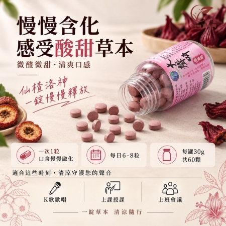 【Sheng Wen梁時】大聲叫仙楂錠 |無糖草本喉糖/洛神仙楂/羅漢果/爽聲潤喉唱爽爽
