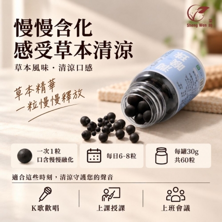 【Sheng Wen梁時】舒暢潤喉珠 | 蜂膠草本喉糖/羅漢果/聲喉保養必備