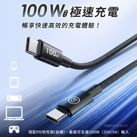 aibo Type-C to Type-C 100W編織快充線（2M）