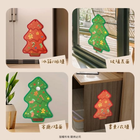 貓本屋 聖誕樹造型 劍麻黏牆貓抓墊