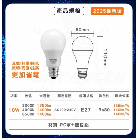 EVERLIGHT 最新億光戰鬥版燈泡 LED燈泡 10w燈泡 節能燈泡-6入