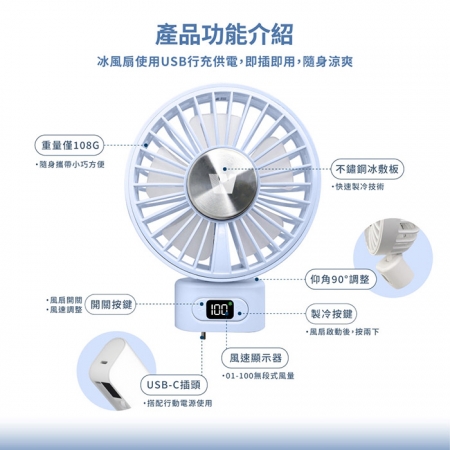 【好買點數放大】Wephone 5000mAh 隱藏直插式/數顯20W快充行動電源＋USB半導體冰風扇（雙向自帶線/可充手錶）