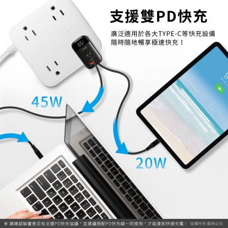 【好買點數放大】aibo  快充65W PDx2＋QC3.0x1 氮化鎵充電器