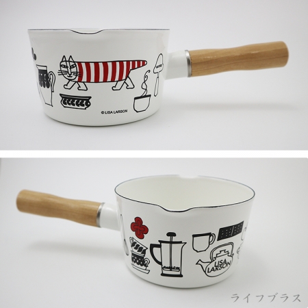 日本進口Skater小貓/小刺蝟IH琺瑯牛奶鍋-13cm-1組
