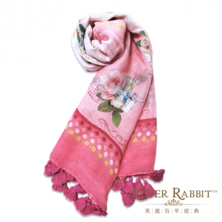618年中狂歡慶~【PETER RABBIT 比得兔】莫代爾棉玫瑰長絲巾（2色）