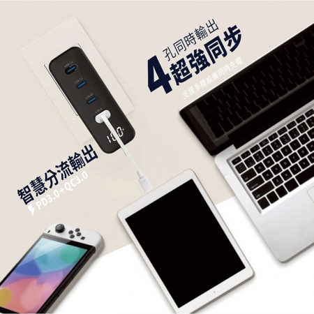【好買點數放大】MCK 台灣製造 數位顯示 100W氮化鎵 手機平板筆電快速充電器（附贈100W充電線）