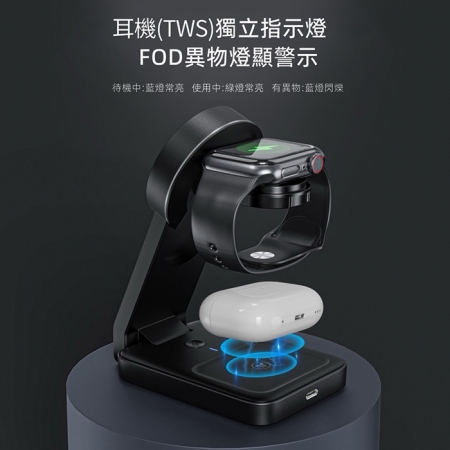 【好買點數放大】ASPOR 23W 折疊多合一磁吸無線充電座（手機/手錶/耳機）