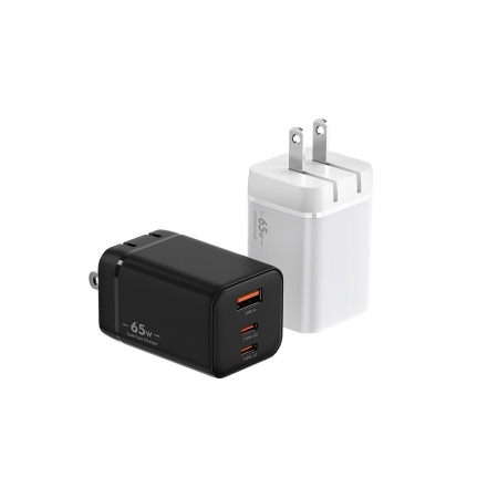 【好買點數放大】u-ta 雙PD65W摺疊腳GaN氮化鎵1A2C充電器IC8（筆電/USB/TypeC/iphone/iPad/平板）