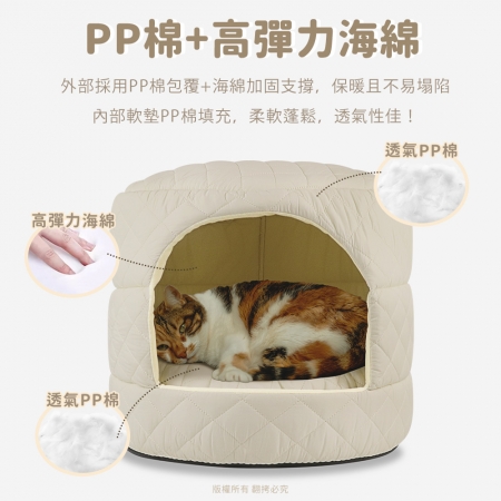 【好買點數放大】貓本屋 半封閉 澎澎鋪棉 保暖寵物窩