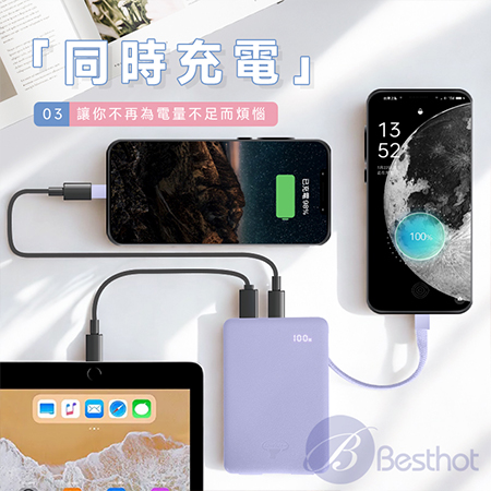 【Besthot】Cowhorn C04 22W 可拆線式快充電源 自帶線行動電源 TypeC  Lightning