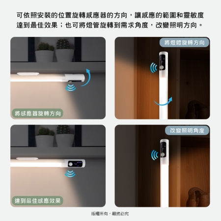 【2入組】aibo 數位顯示 長效續航 三色光 充電磁吸LED感應燈