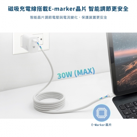 【優質二入】Wildex 蘋果認證 Type-C to Lightning 磁吸收納快充線/傳輸線/充電線（100公分）