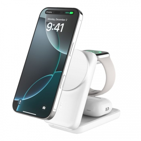 Belkin UltraCharge Qi2 25W三合一可折疊磁吸充電器（WIZ036）