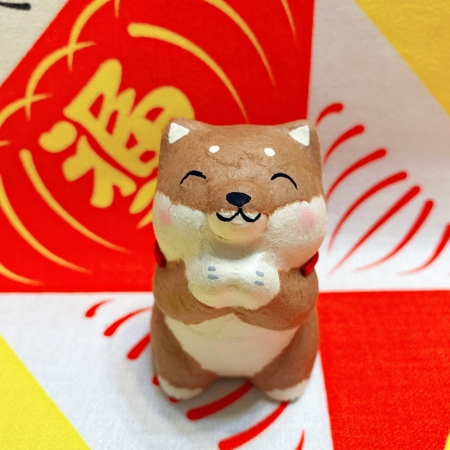 【龍虎堂】京都手作和紙擺飾-請願微笑柴犬（棕色/黑色） 限時85折/售價已是折扣價