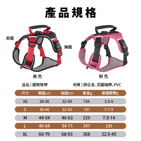 【Wild Summer】防暴衝夜間反光可定位寵物胸背帶 背心式胸背帶 狗牽繩 寵物背帶 防暴衝背帶