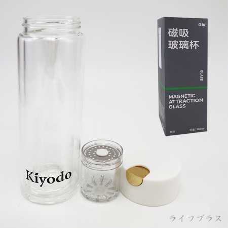 KIYODO磁吸雙層玻璃泡茶杯-320ml-1支
