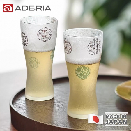【ADERIA】日本製 吉祥丸紋啤酒杯對杯組 310ml